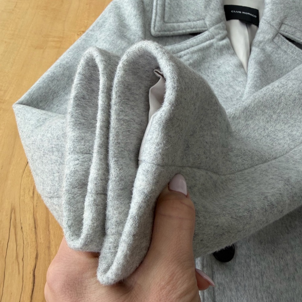 Club Monaco Daylina Long Wool Coat Heather Gray Size Small - Picture 7 of 16
